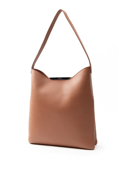 Gemini Pebbled Leather Cognac - Silver