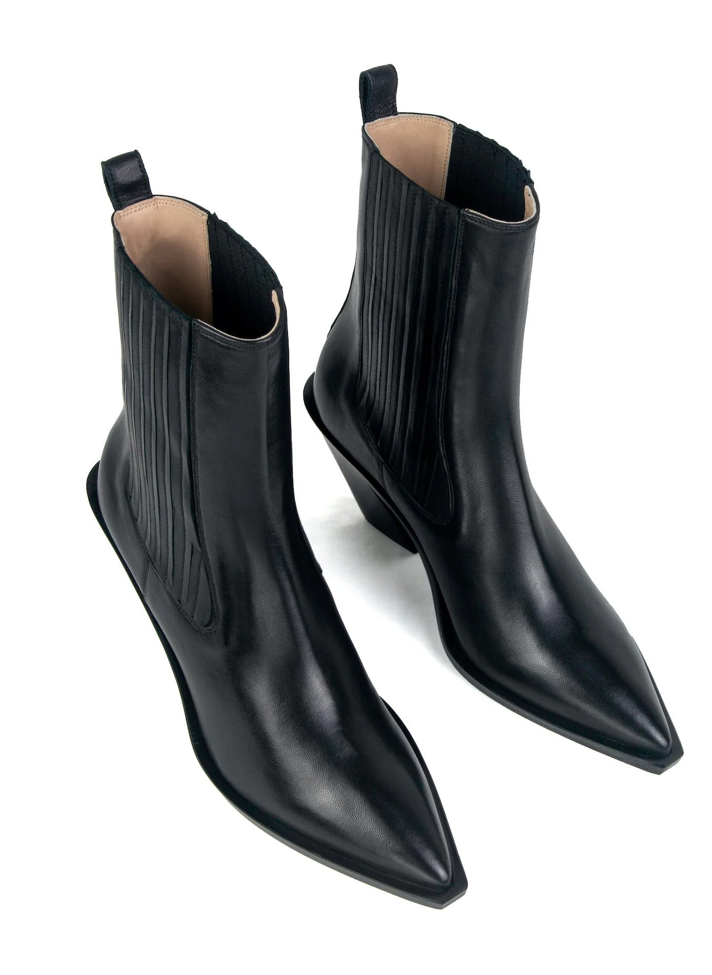 Eclair Boots Elastic Leather Noir