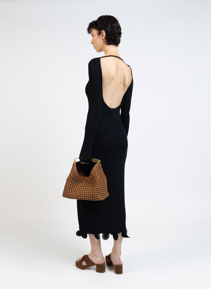 Long Sleeve Knit Dress/Black