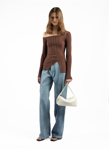 Asymmetric Fitted Jumper Brown