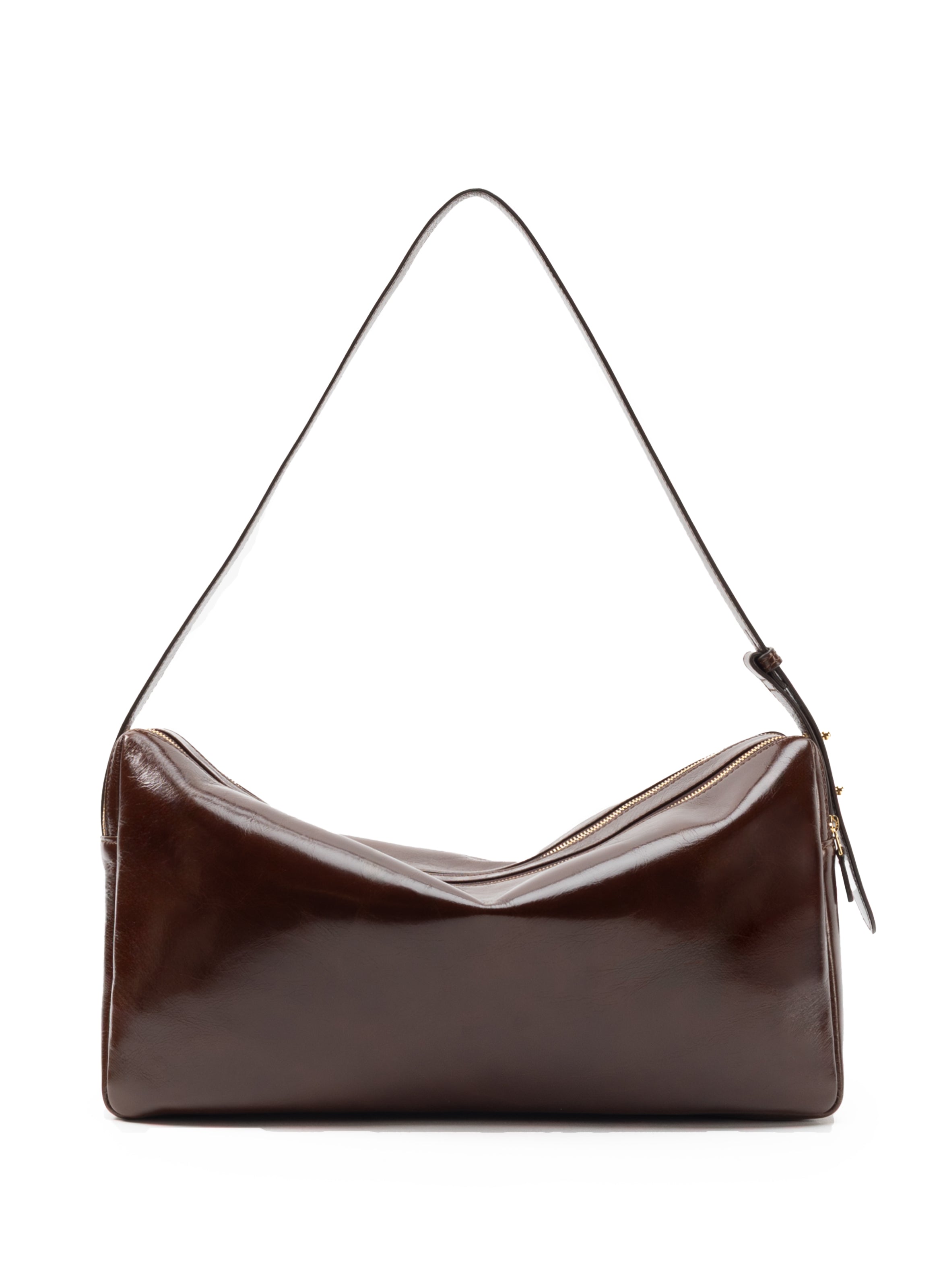 Trousse Large Vintage Leather Chestnut - French Leather Bags - Elleme