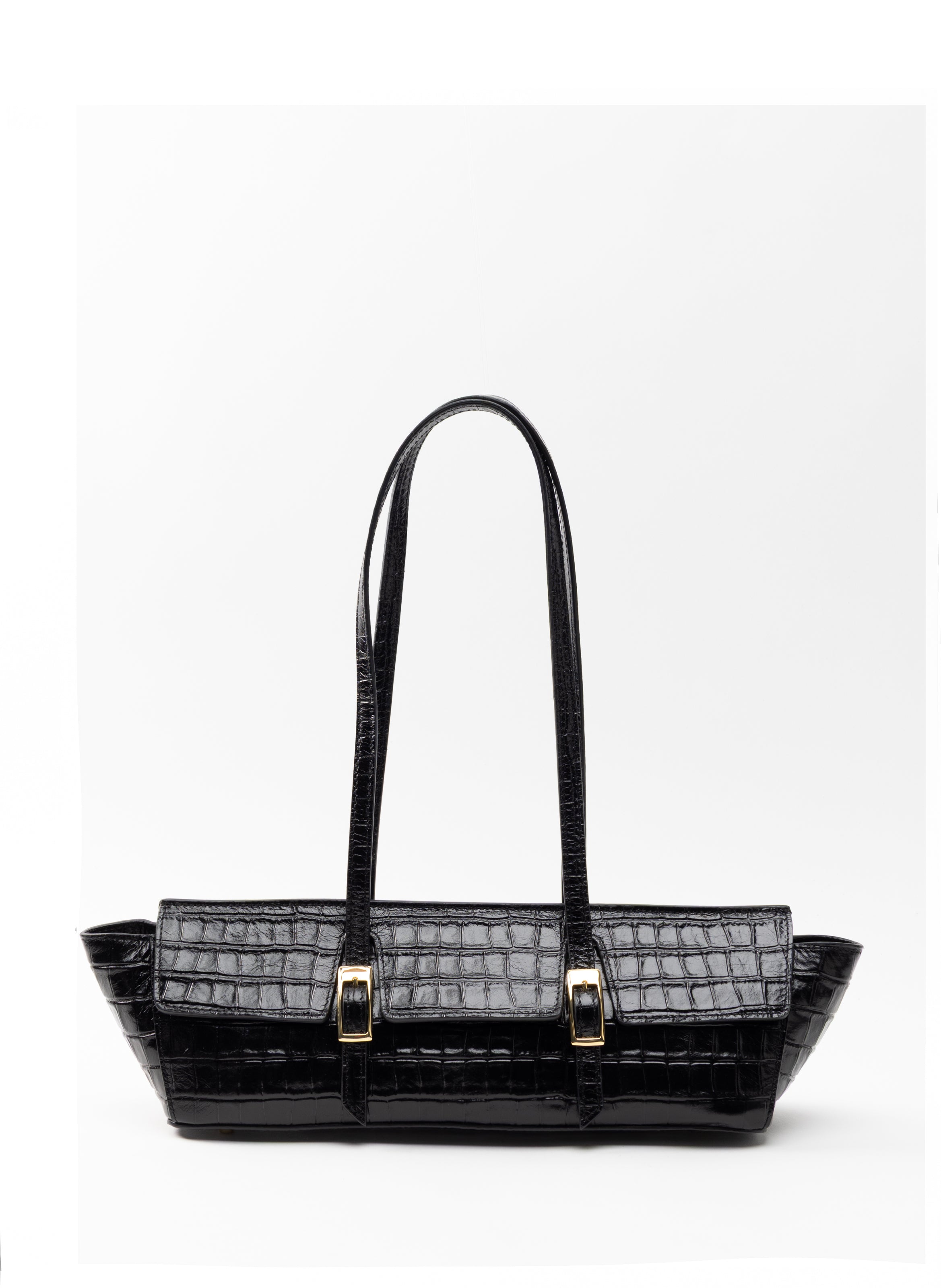 elleme バッグ　マドレーヌ　クロコ　美品　ショルダーバッグ LeBateauCrocoLeatherBlack1.jpg