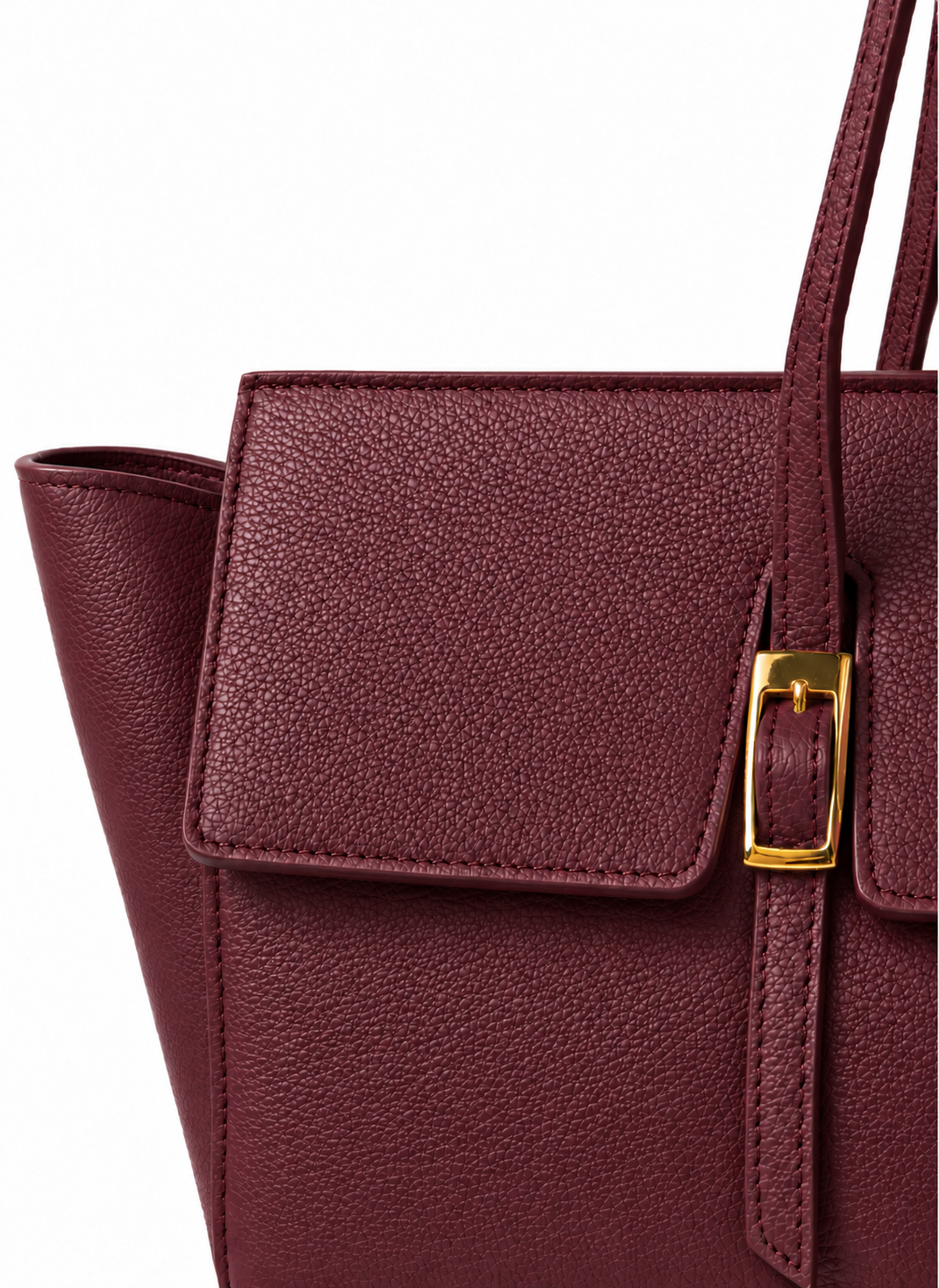 Le Bateau Large Pebbled Leather Burgundy - Gold