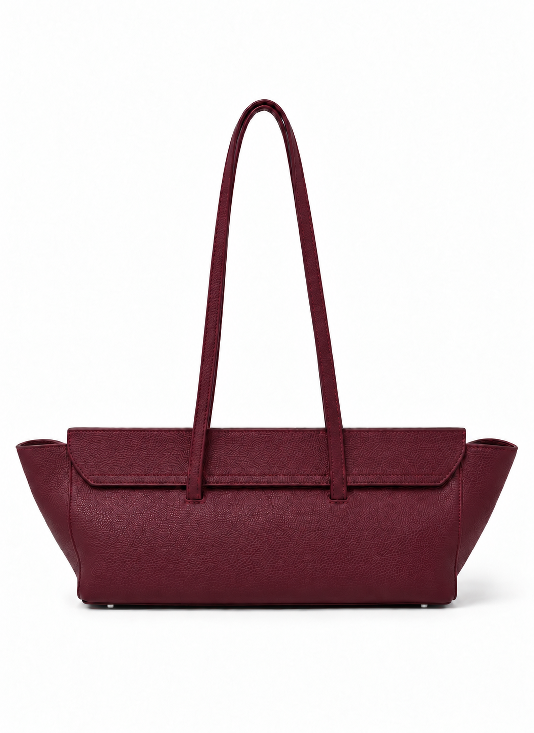 Le Bateau Large Pebbled Leather Burgundy - Silver