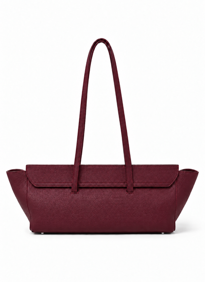 Le Bateau Large Pebbled Leather Burgundy - Silver