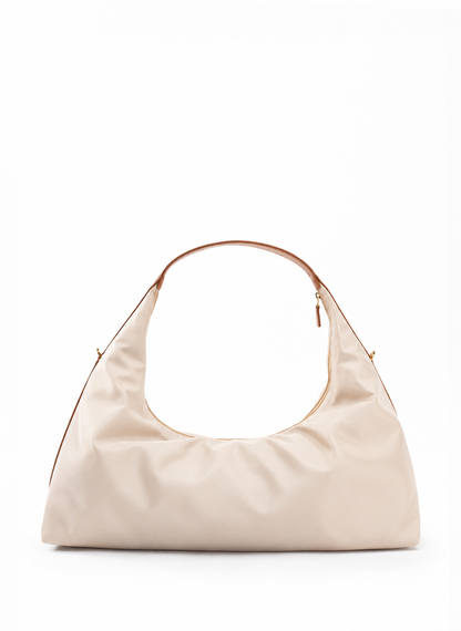 Le Nylon Large Nylon/Leather Trimming Beige/Cognac