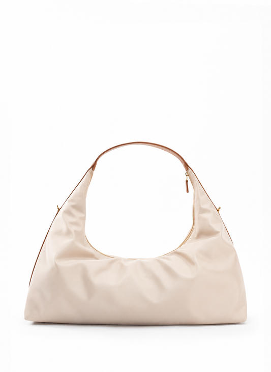 Le Nylon Large Nylon/Leather Trimming Beige/Cognac