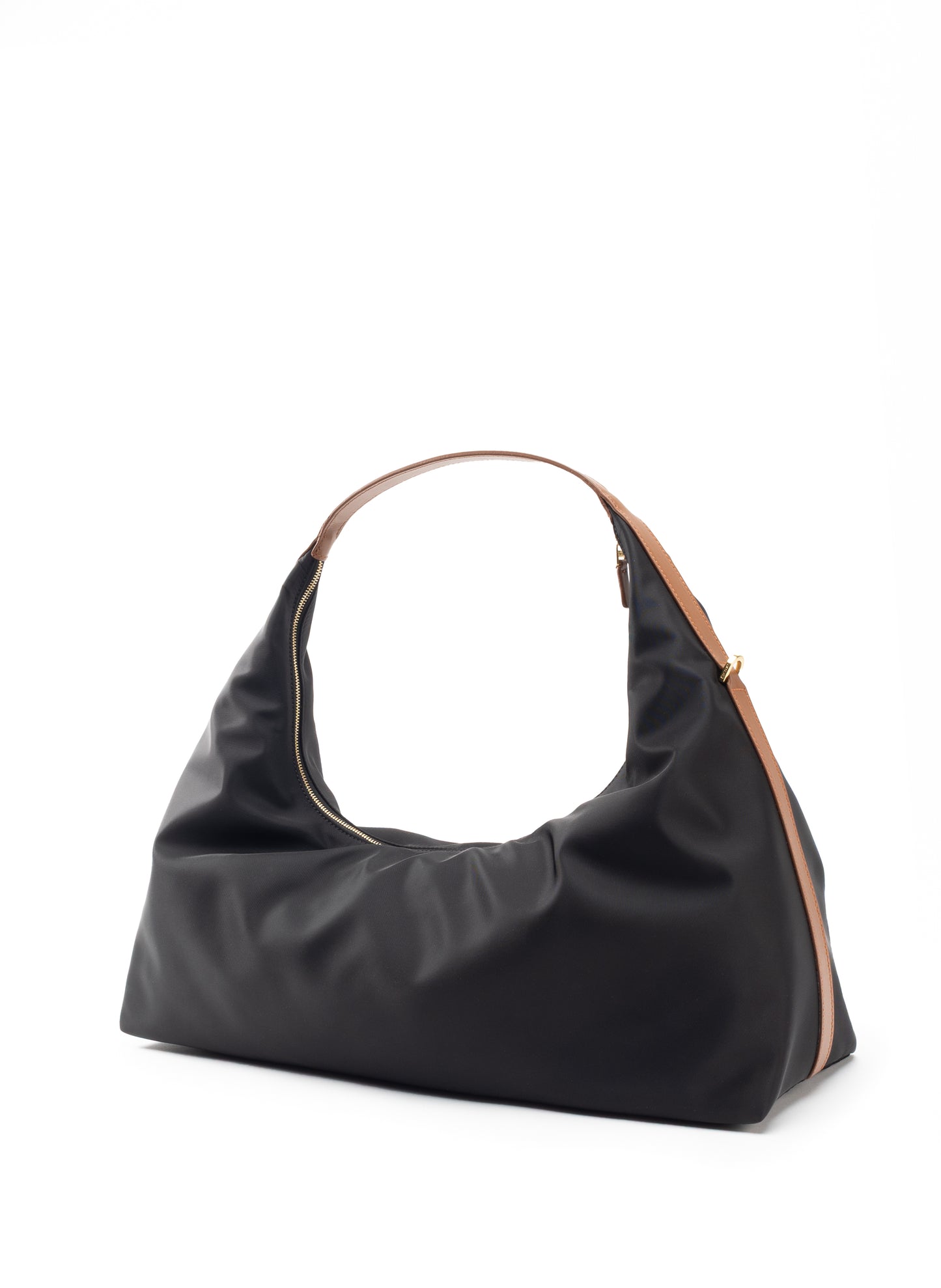 Le Nylon Large Nylon/Leather Trimming Black/Cognac