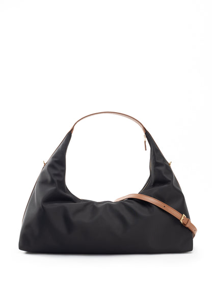 Le Nylon Large Nylon/Leather Trimming Black/Cognac