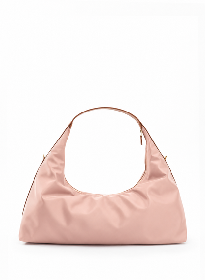 Le Nylon Large Nylon/Leather Trimming Dust Pink/Cognac