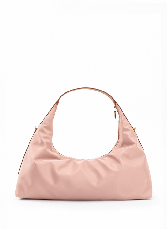 Le Nylon Large Nylon/Leather Trimming Dust Pink/Cognac