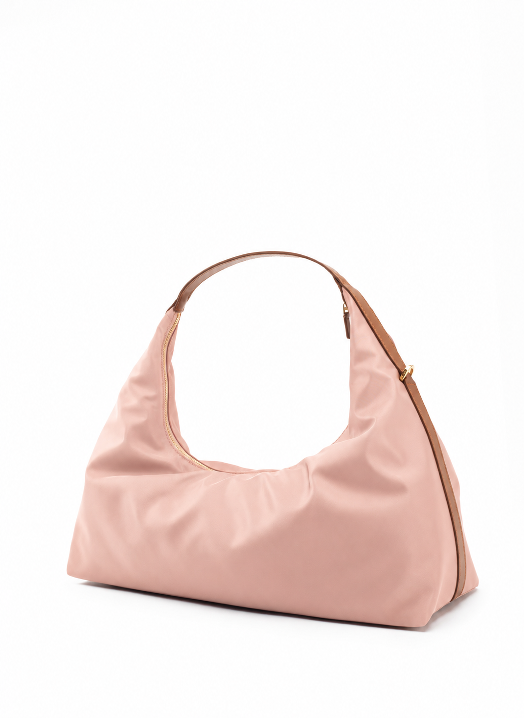 Le Nylon Large Nylon/Leather Trimming Dust Pink/Cognac