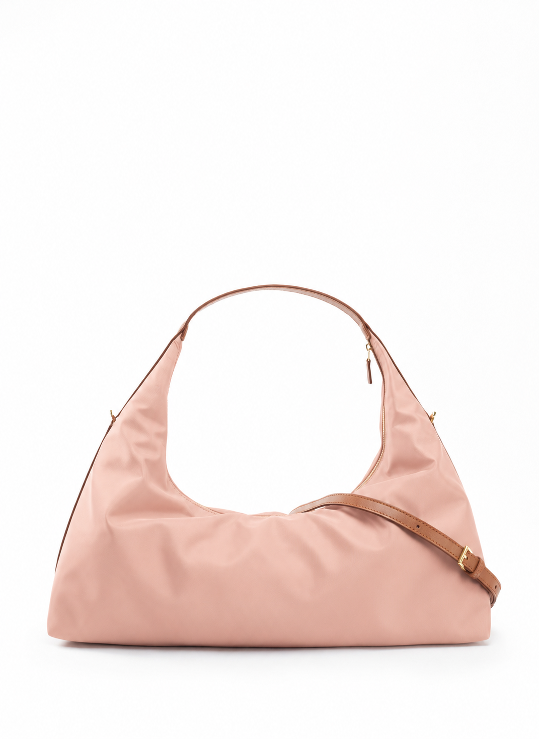 Le Nylon Large Nylon/Leather Trimming Dust Pink/Cognac
