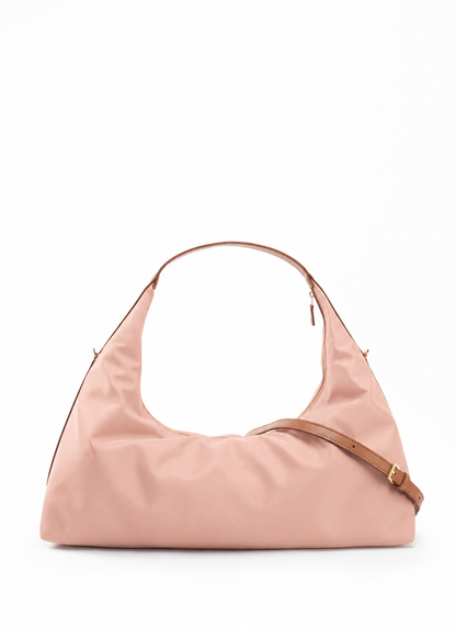 Le Nylon Large Nylon/Leather Trimming Dust Pink/Cognac