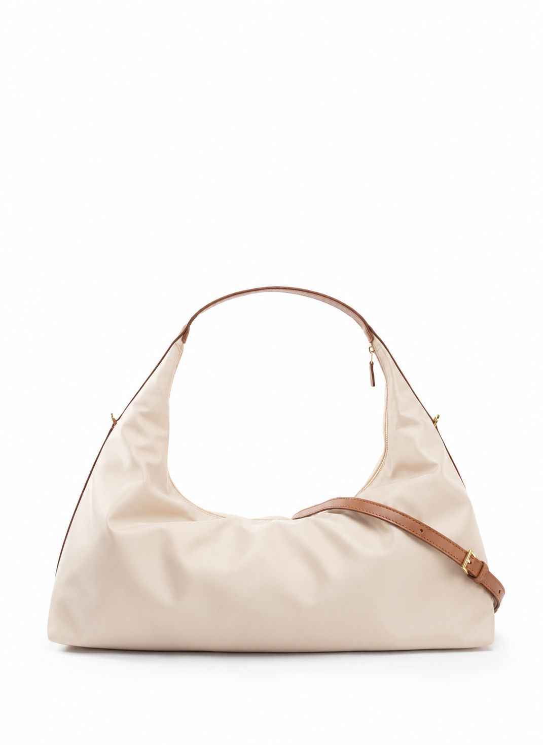 Le Nylon Large Nylon/Leather Trimming Beige/Cognac