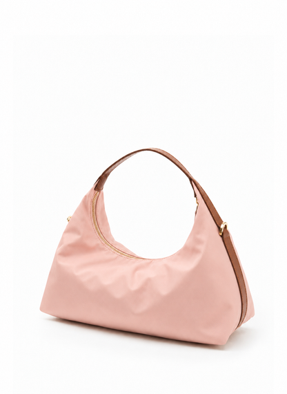 Le Nylon Medium Nylon/Leather Trimming Dust Pink/Cognac