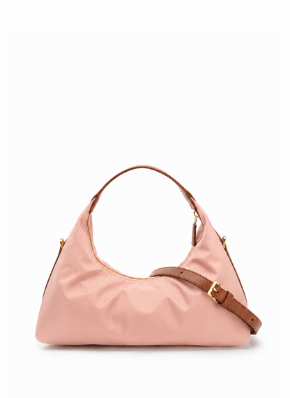 Le Nylon Medium Nylon/Leather Trimming Dust Pink/Cognac