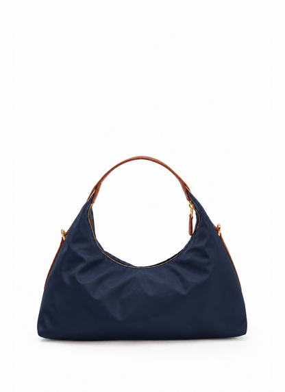 Le Nylon Medium Nylon/Leather Trimming Navy/Cognac