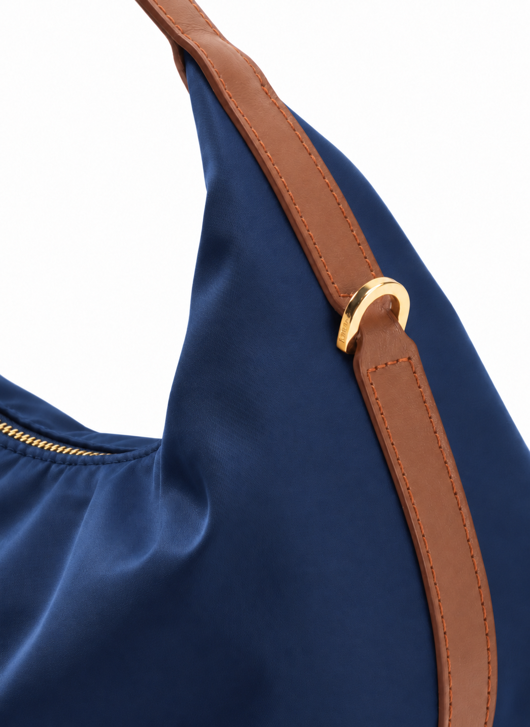 Le Nylon Medium Nylon/Leather Trimming Navy/Cognac