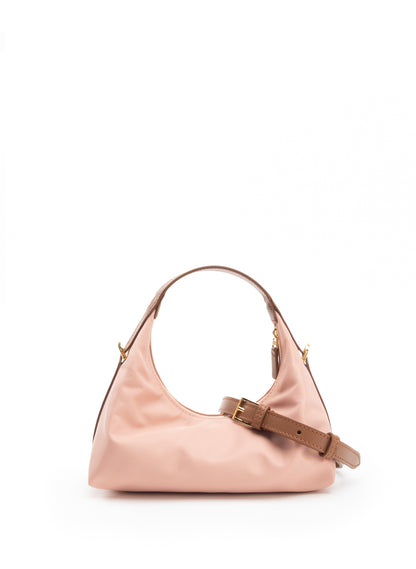 Le Nylon Mini Nylon/Leather Trimming Dust Pink/Cognac