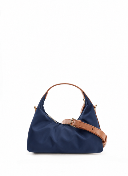 Le Nylon Mini Nylon/Leather Trimming Navy/Cognac