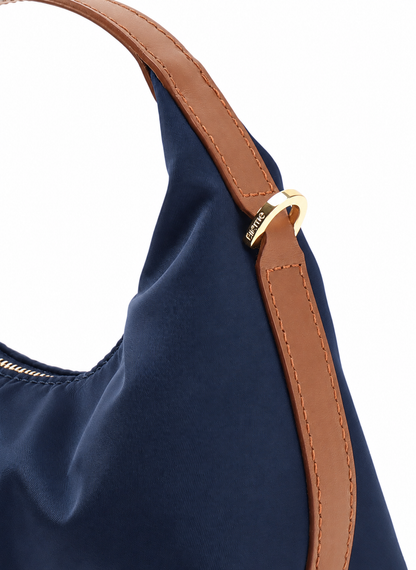 Le Nylon Mini Nylon/Leather Trimming Navy/Cognac
