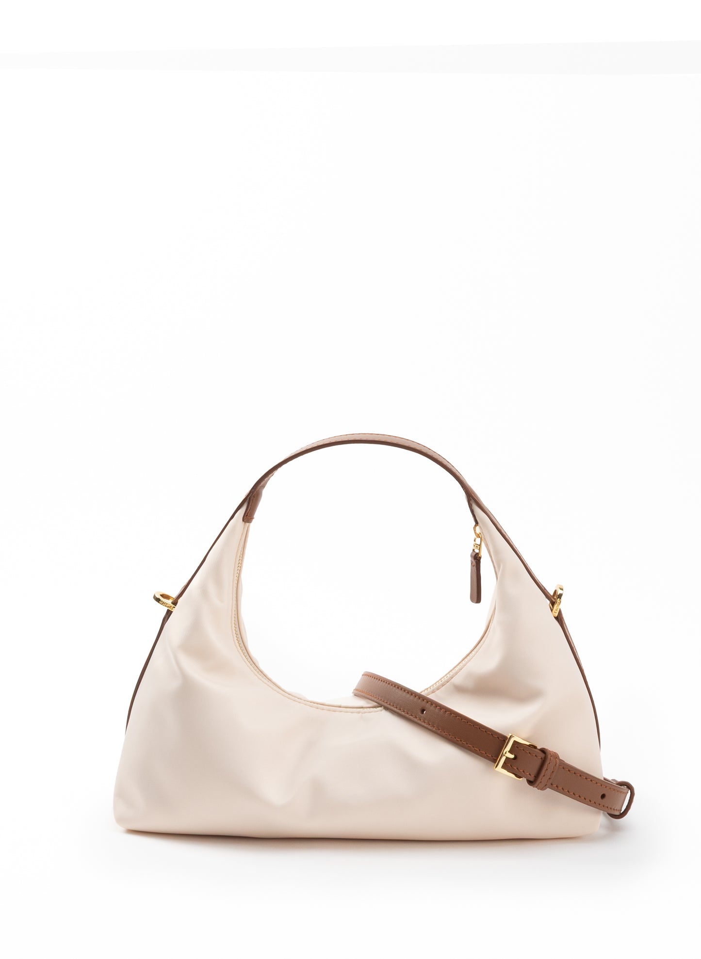 Le Nylon Small Nylon/Leather Trimming Beige/Cognac