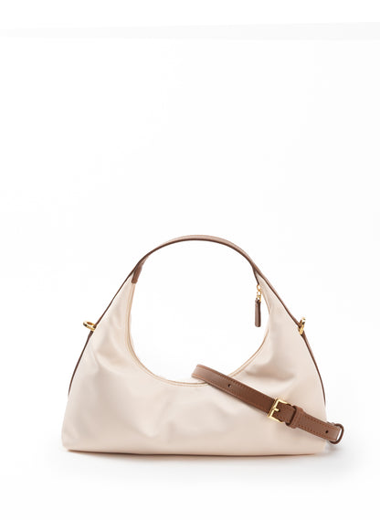 Le Nylon Small Nylon/Leather Trimming Beige/Cognac