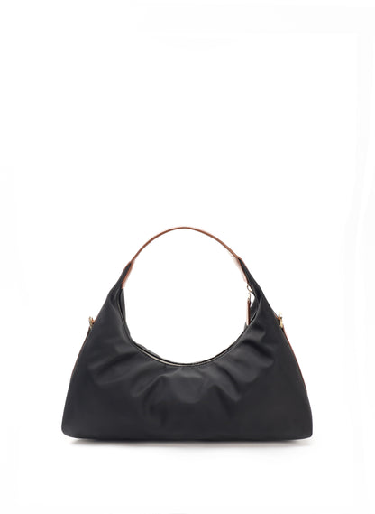 Le Nylon Small Nylon/Leather Trimming Black/Cognac