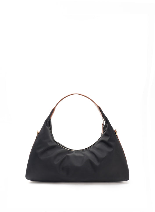 Le Nylon Small Nylon/Leather Trimming Black/Cognac