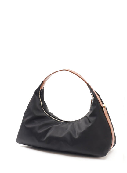 Le Nylon Small Nylon/Leather Trimming Black/Cognac