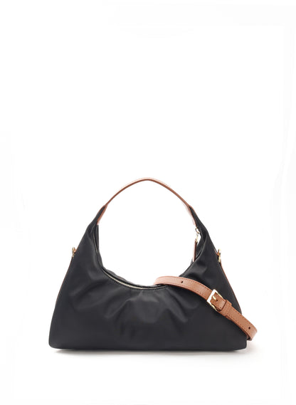 Le Nylon Small Nylon/Leather Trimming Black/Cognac