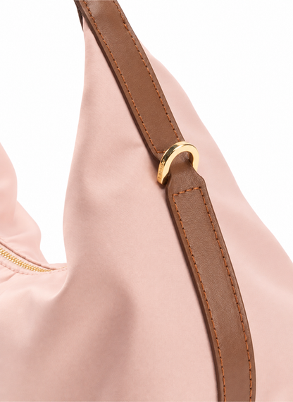 Le Nylon Small Nylon/Leather Trimming Dust Pink/Cognac