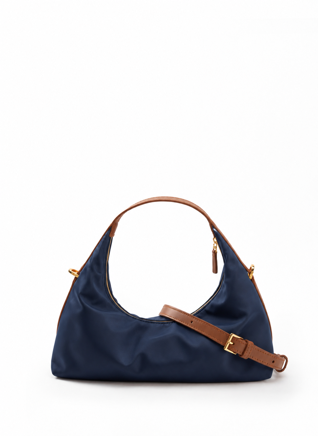 Le Nylon Small Nylon/Leather Trimming Navy/Cognac