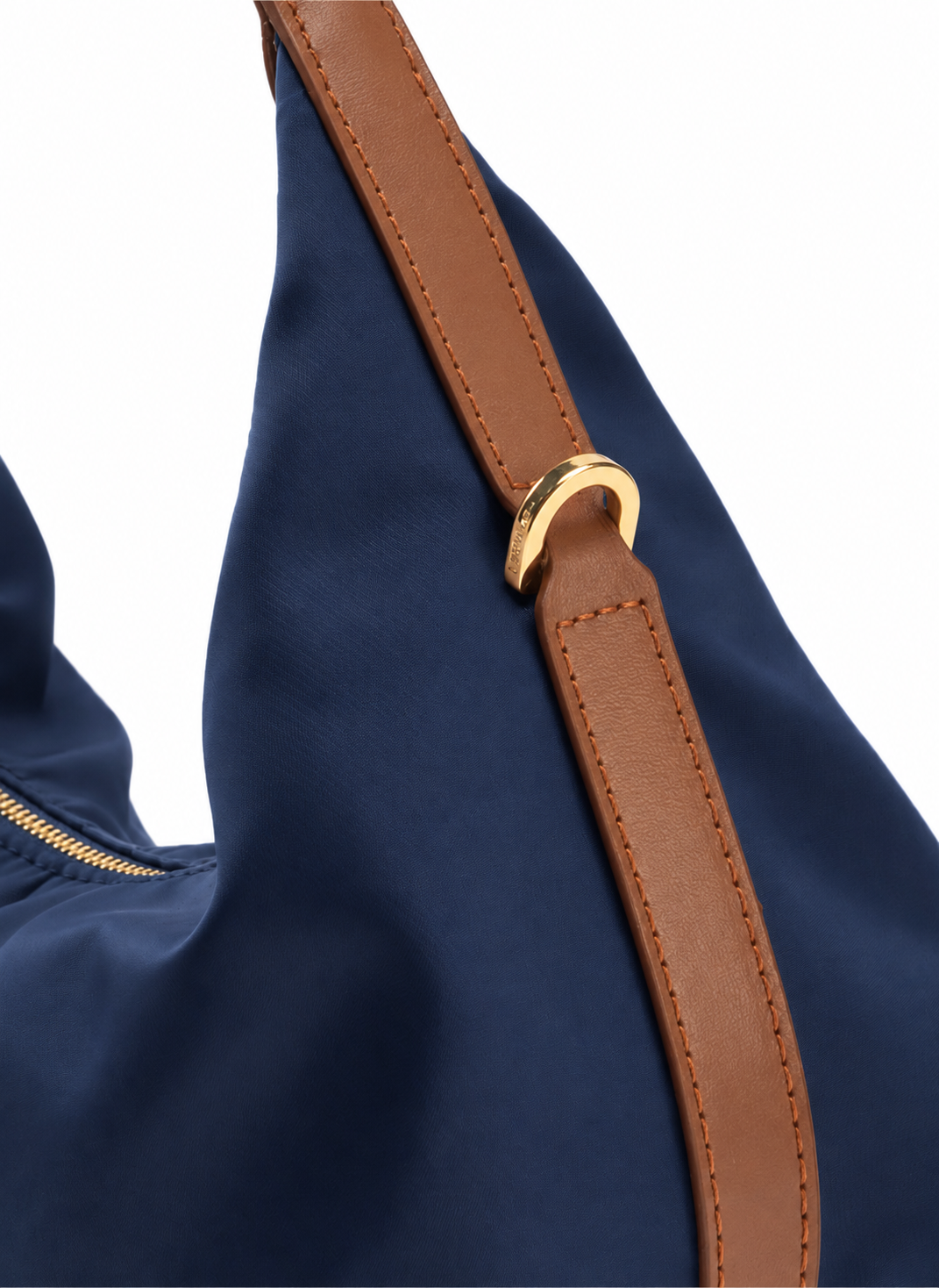 Le Nylon Small Nylon/Leather Trimming Navy/Cognac