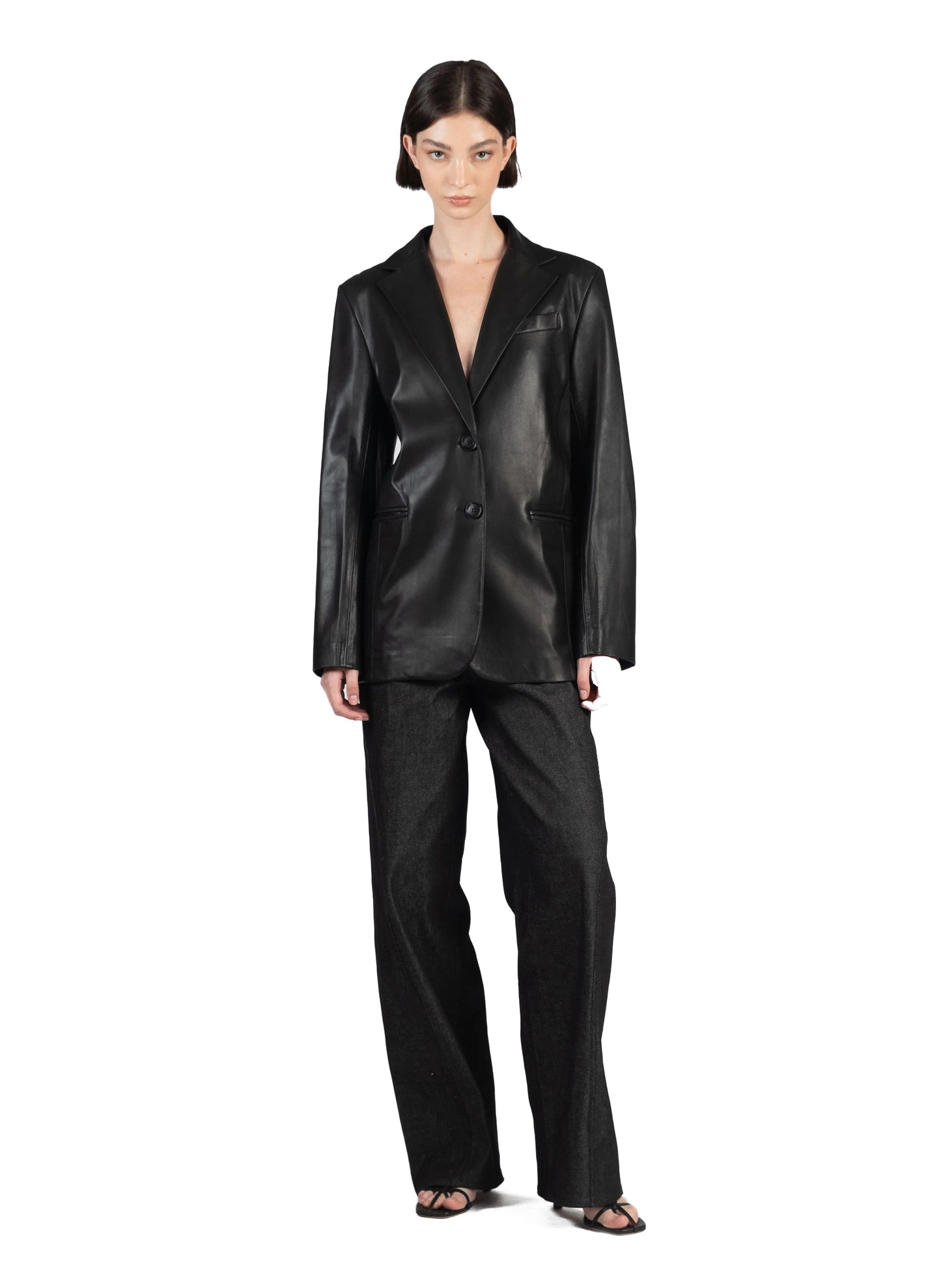 Leather Suit Jacket/Black