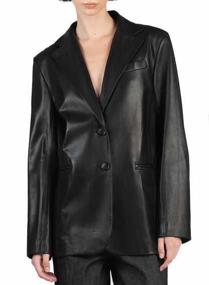 Leather Suit Jacket/Black