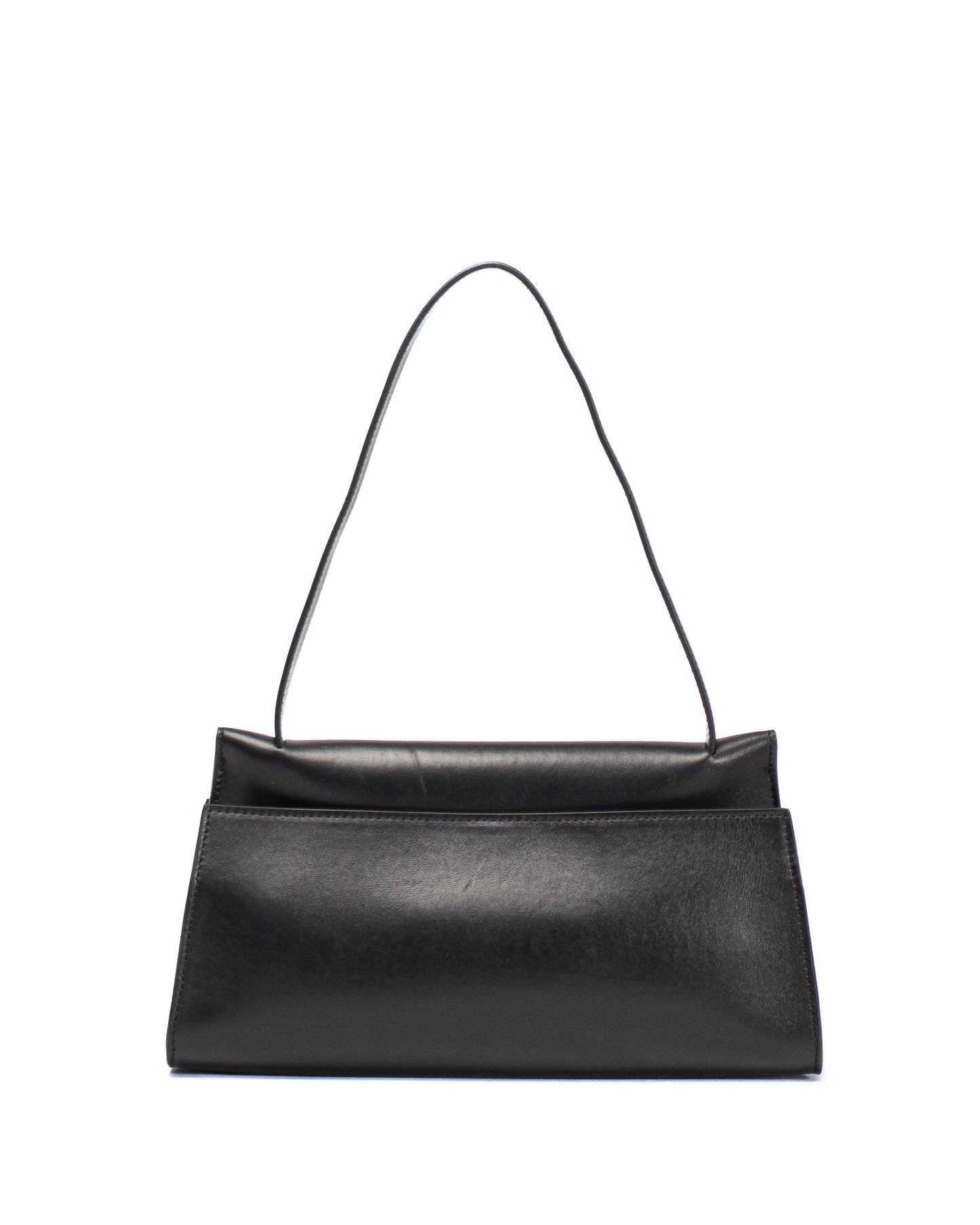 Cuir Papillon Long Noir/Points Noirs