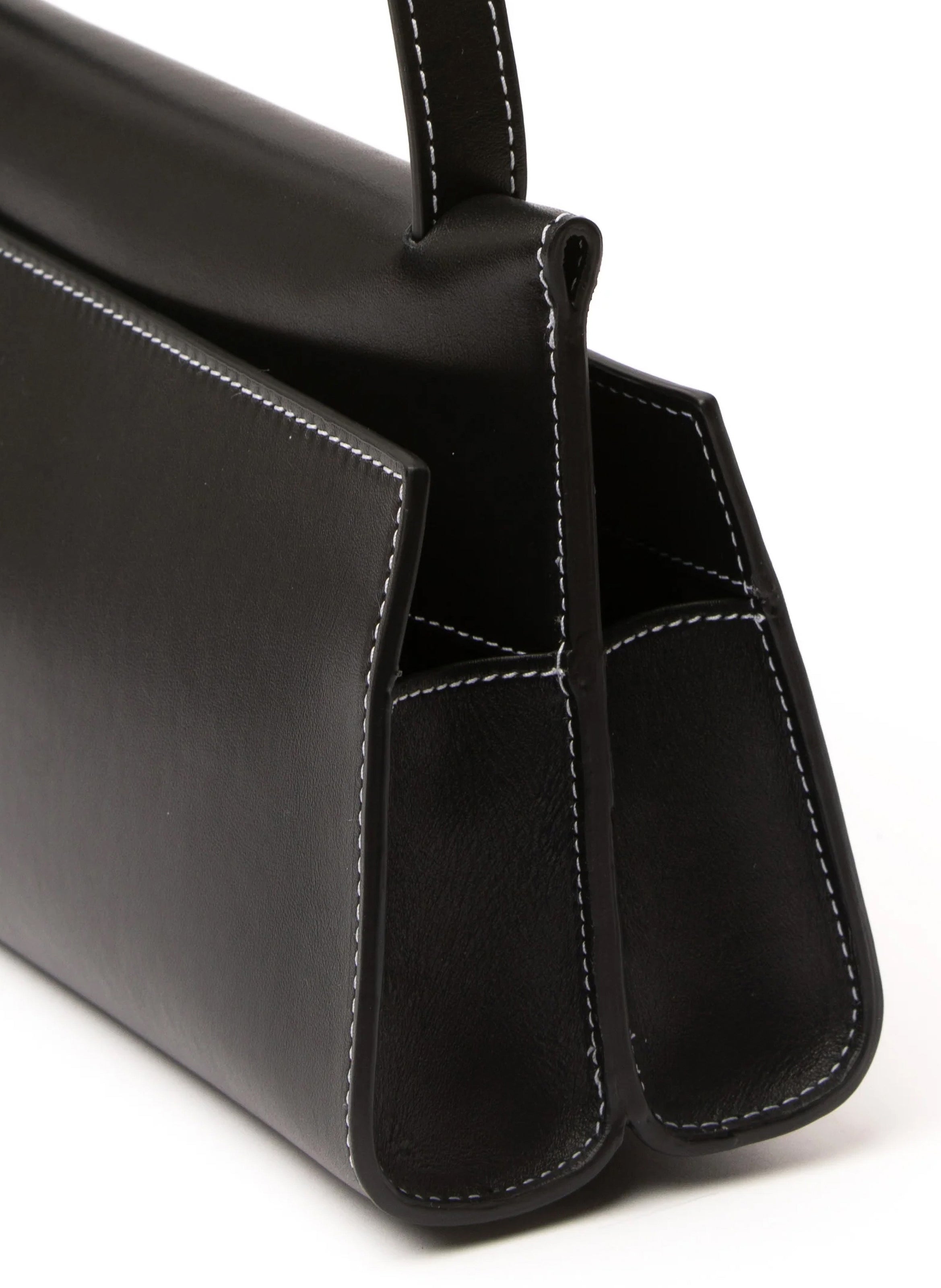 eimy istoire　Elleme SMALL PAPILLON　バック Long Papillon Leather Black White Stitches - Elleme