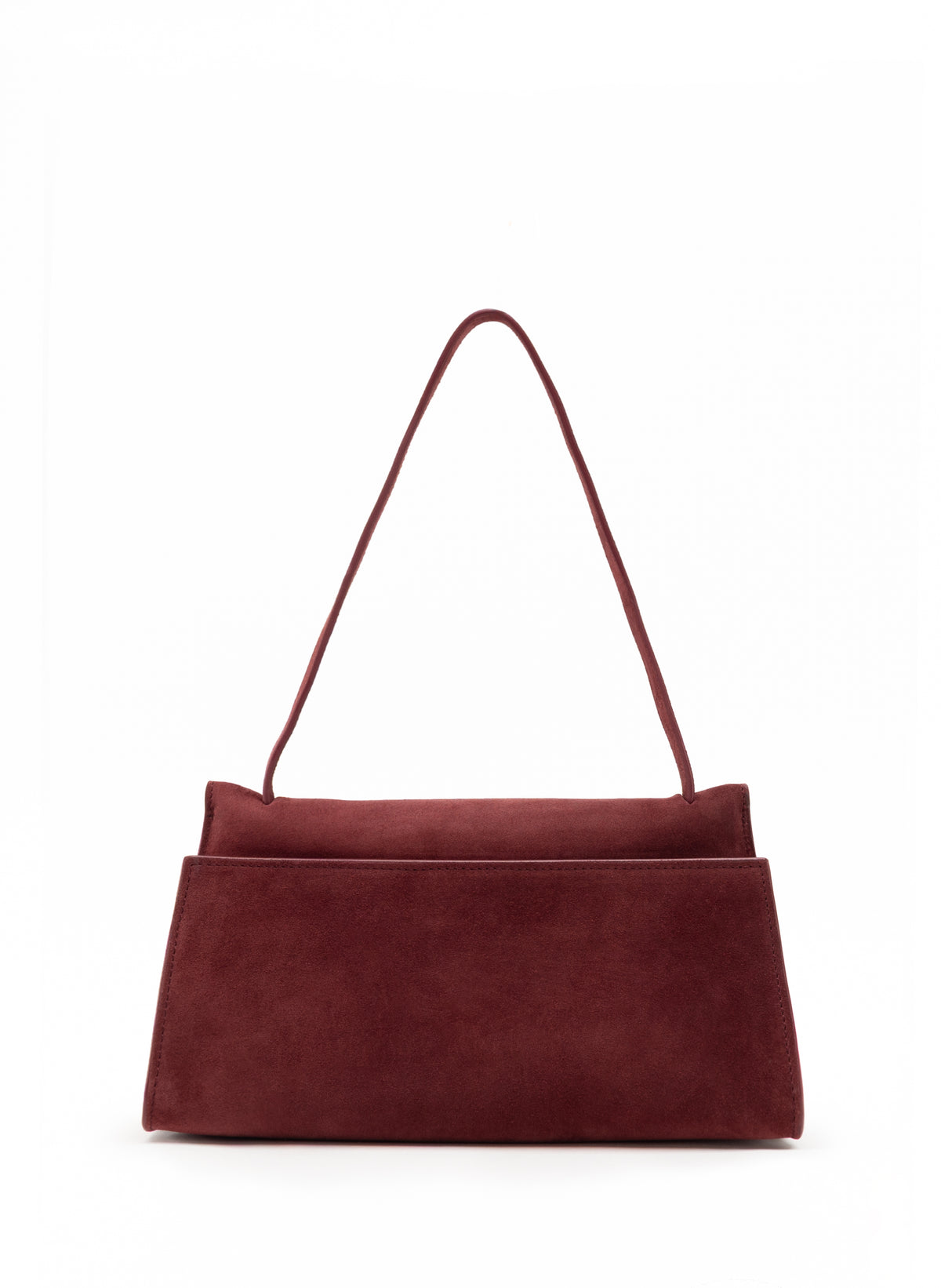 Long Papillon Suede Burgundy - French Shoulder Bags - Elleme