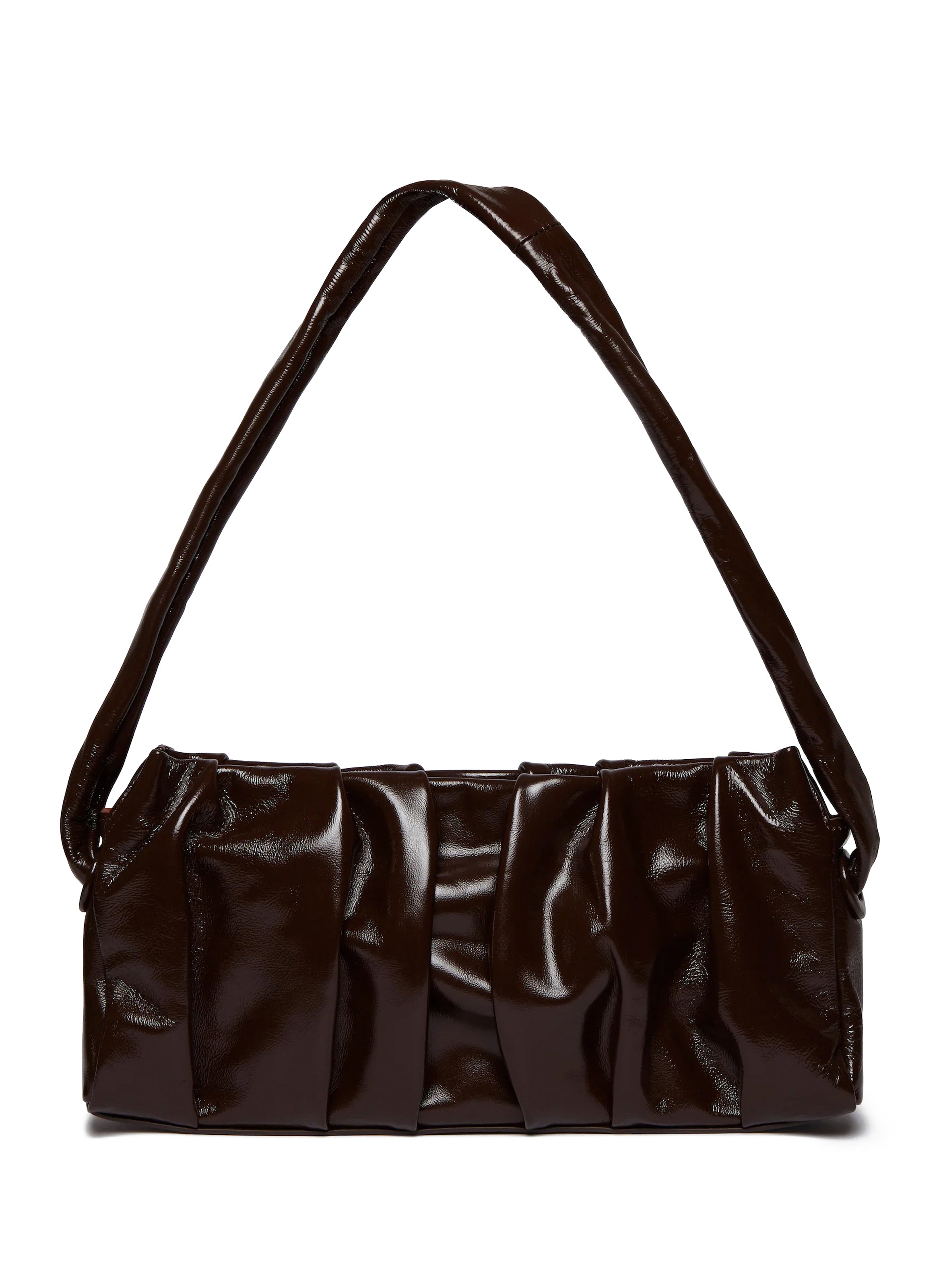 Long Vague Patent Leather Dark Brown