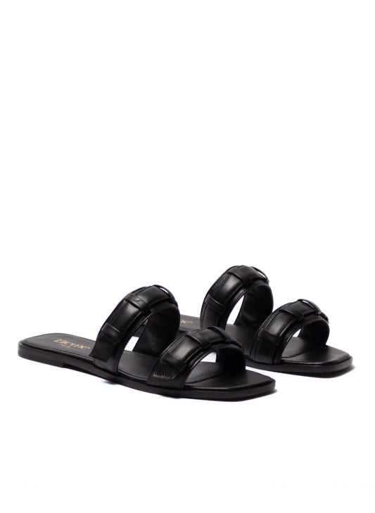 Louisville- Women's Denim Embelished Slide Sandals | Mystique Sandals 12 / Dark Denim/Pearl