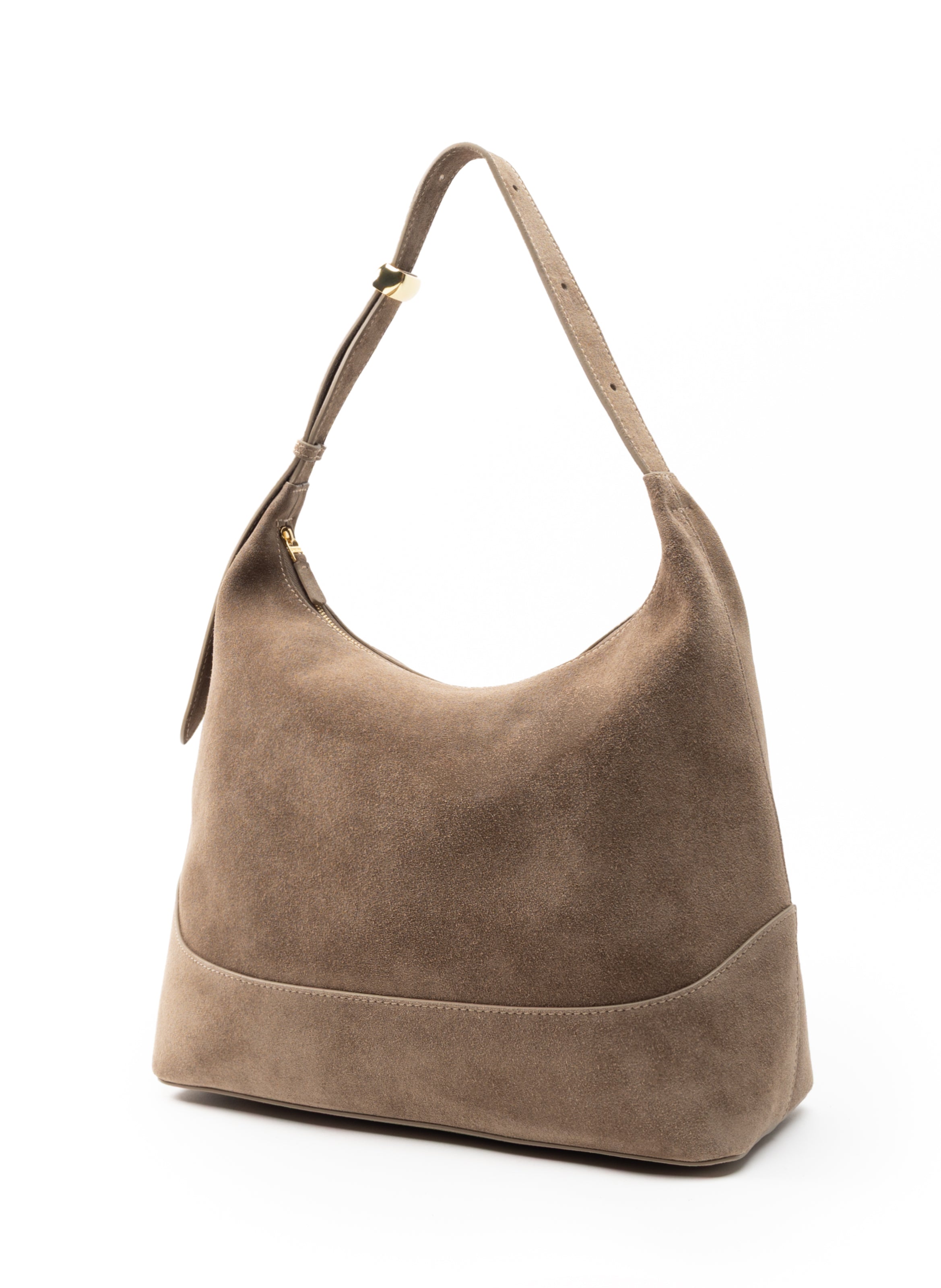 Loop Large Suede Taupe - Shoulder Bag - Elleme
