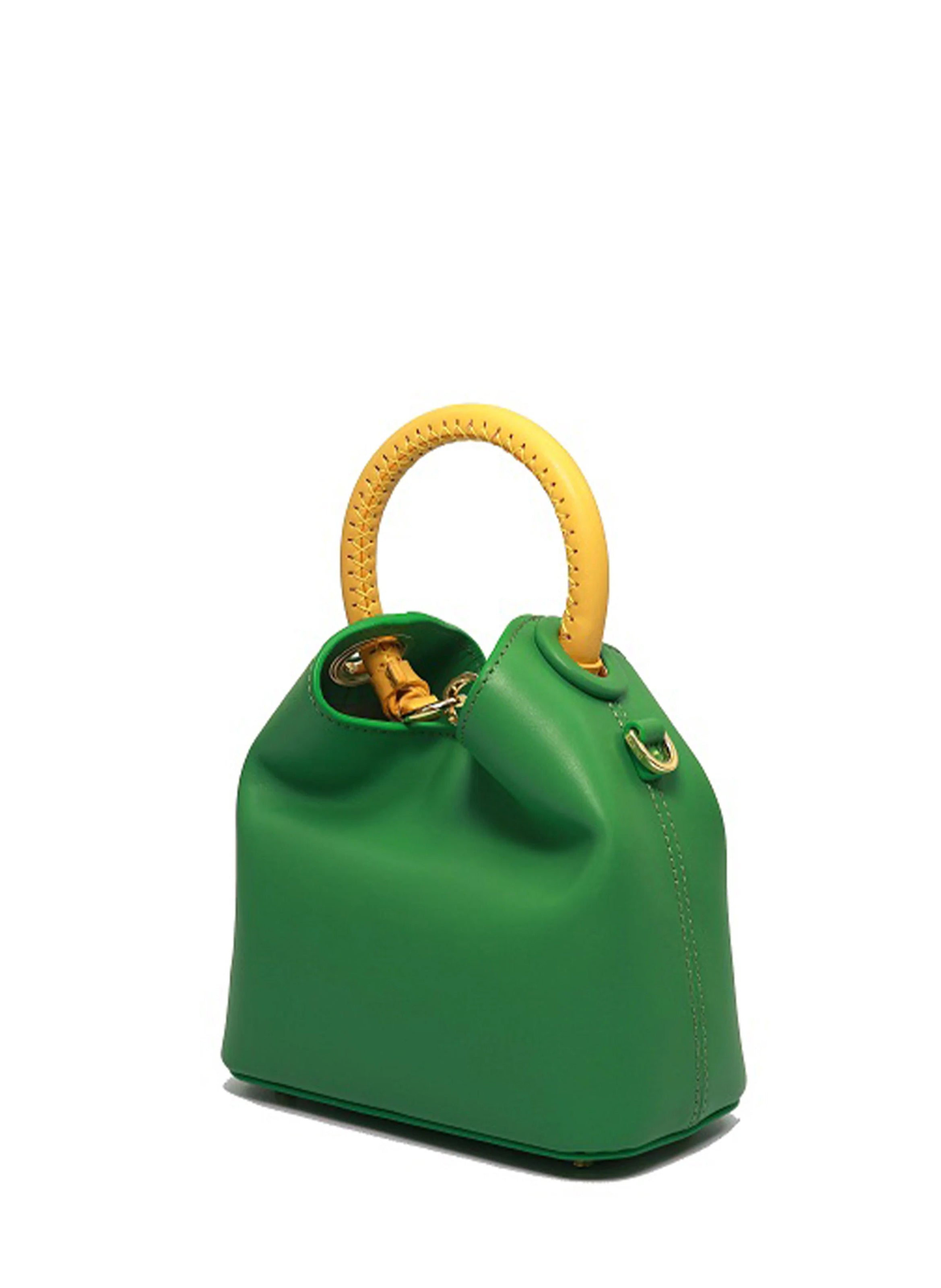 Madeleine Leather Green/Yellow – Elleme