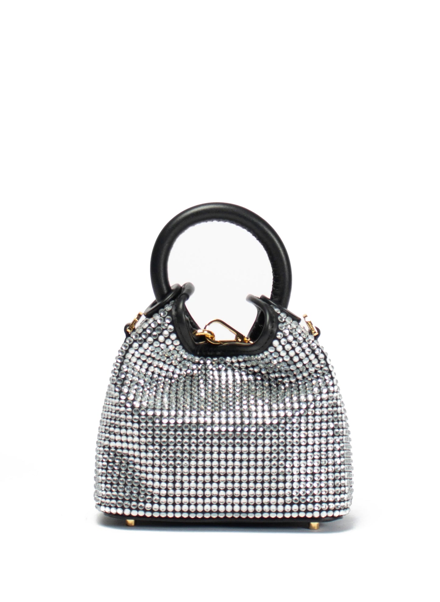 Madeleine Hobo Bag - Elleme - Silver/Black - Strass