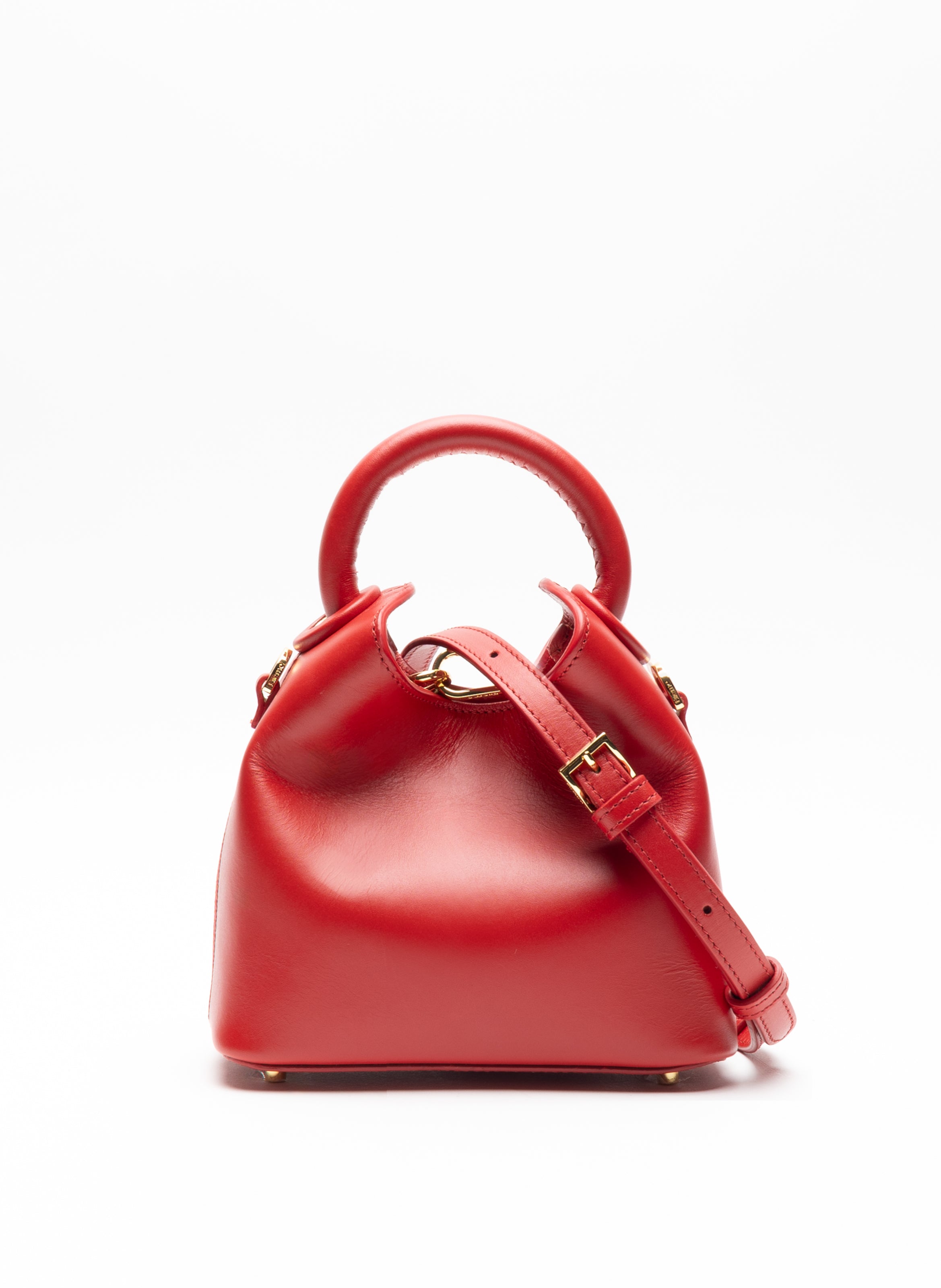 Madeleine Leather Red - Top Handle Handbag for Women - Elleme