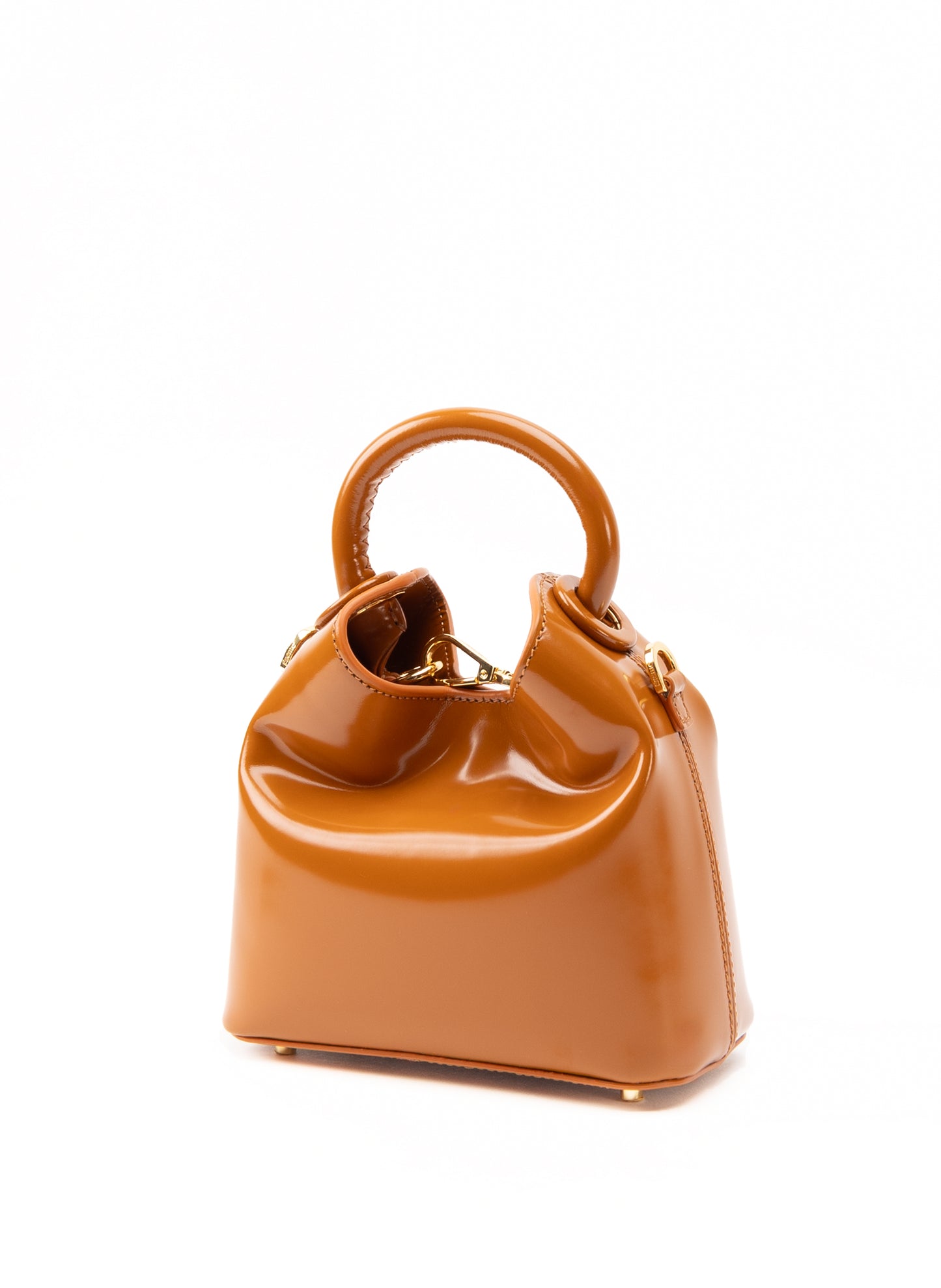 Madeleine cuir verni caramel