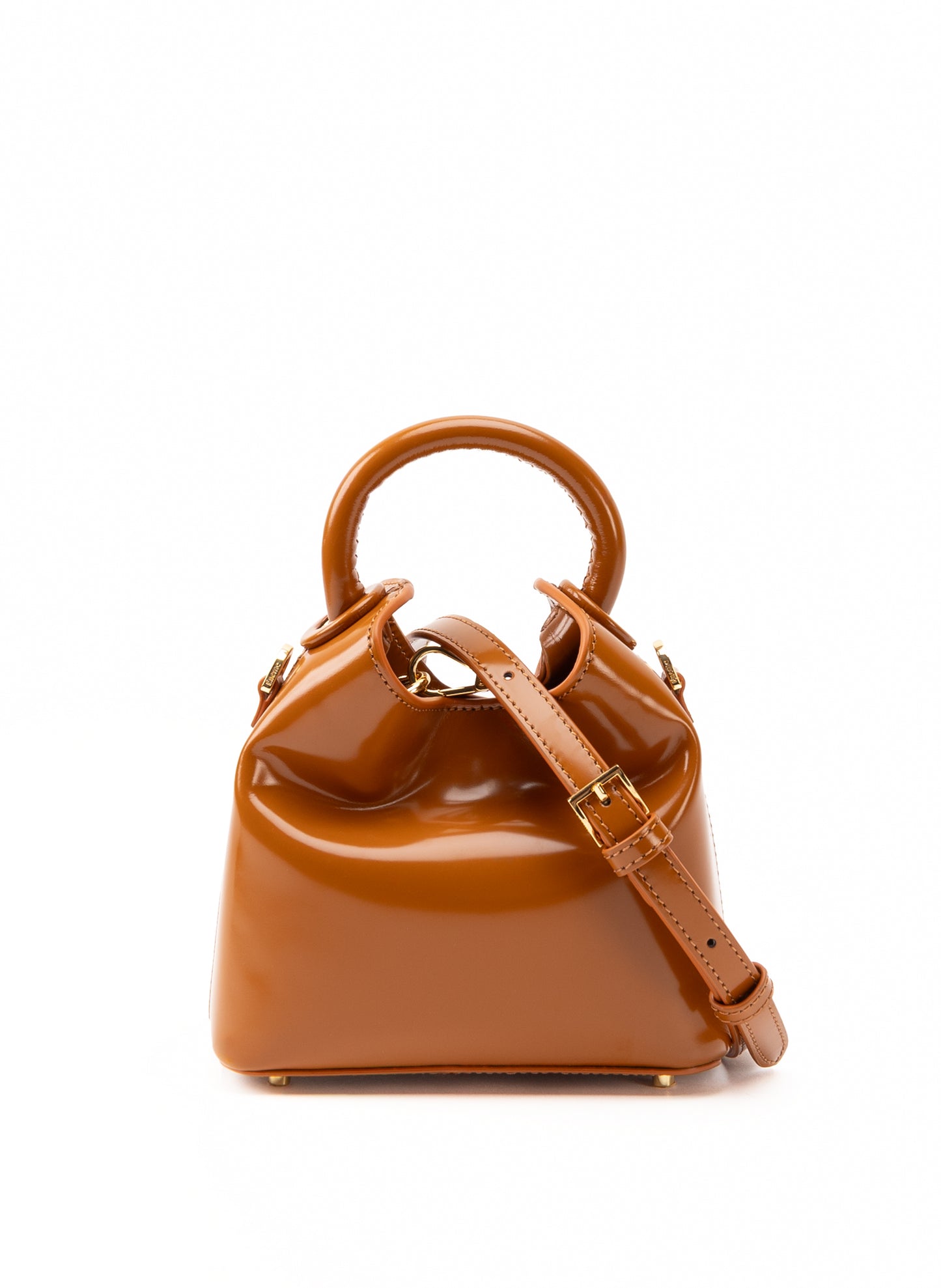 Madeleine cuir verni caramel