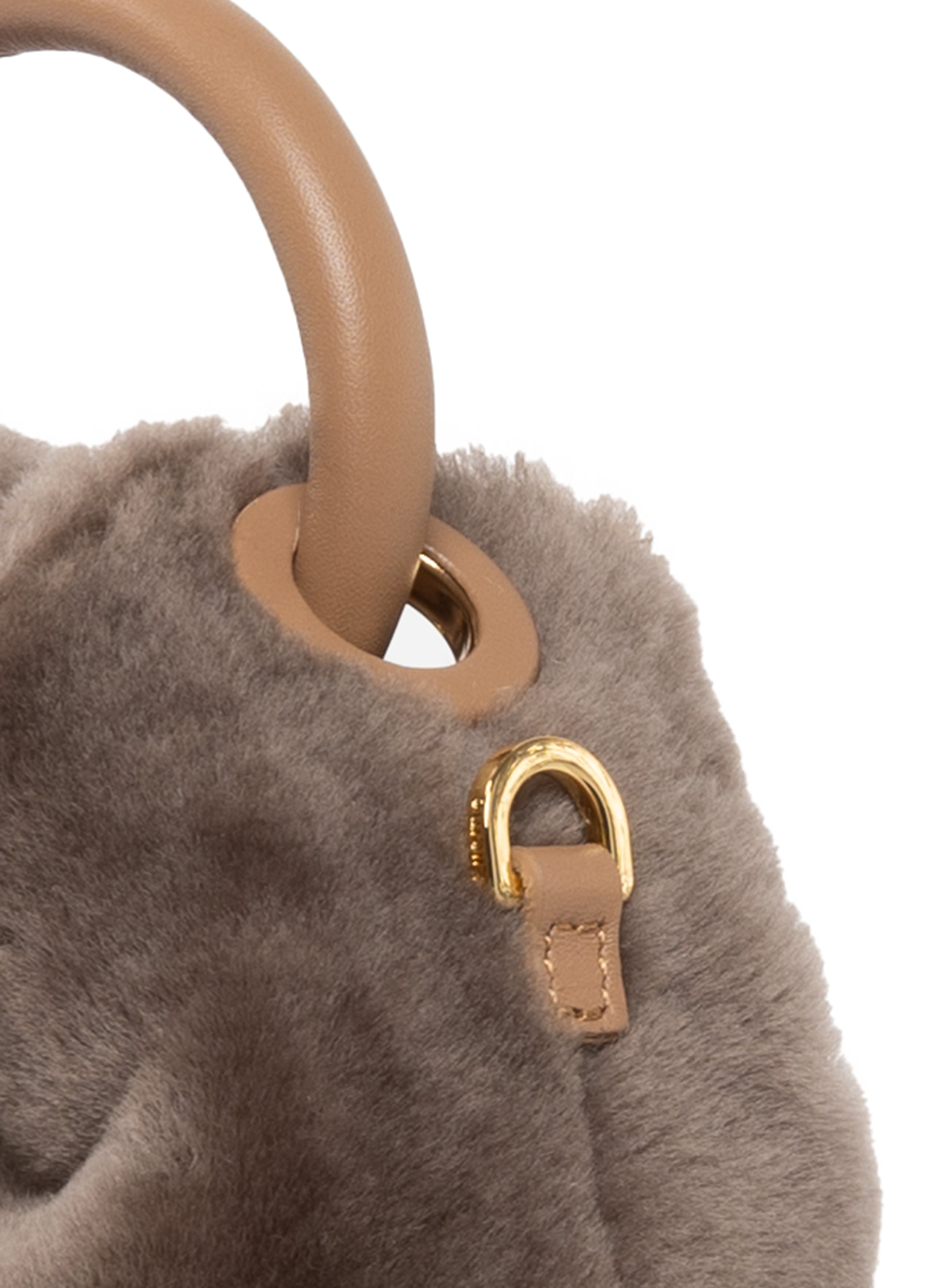 elleme ムートンバッグ Madeleine Shearling Montone Taupe - Cozy Winter Bag - Elleme