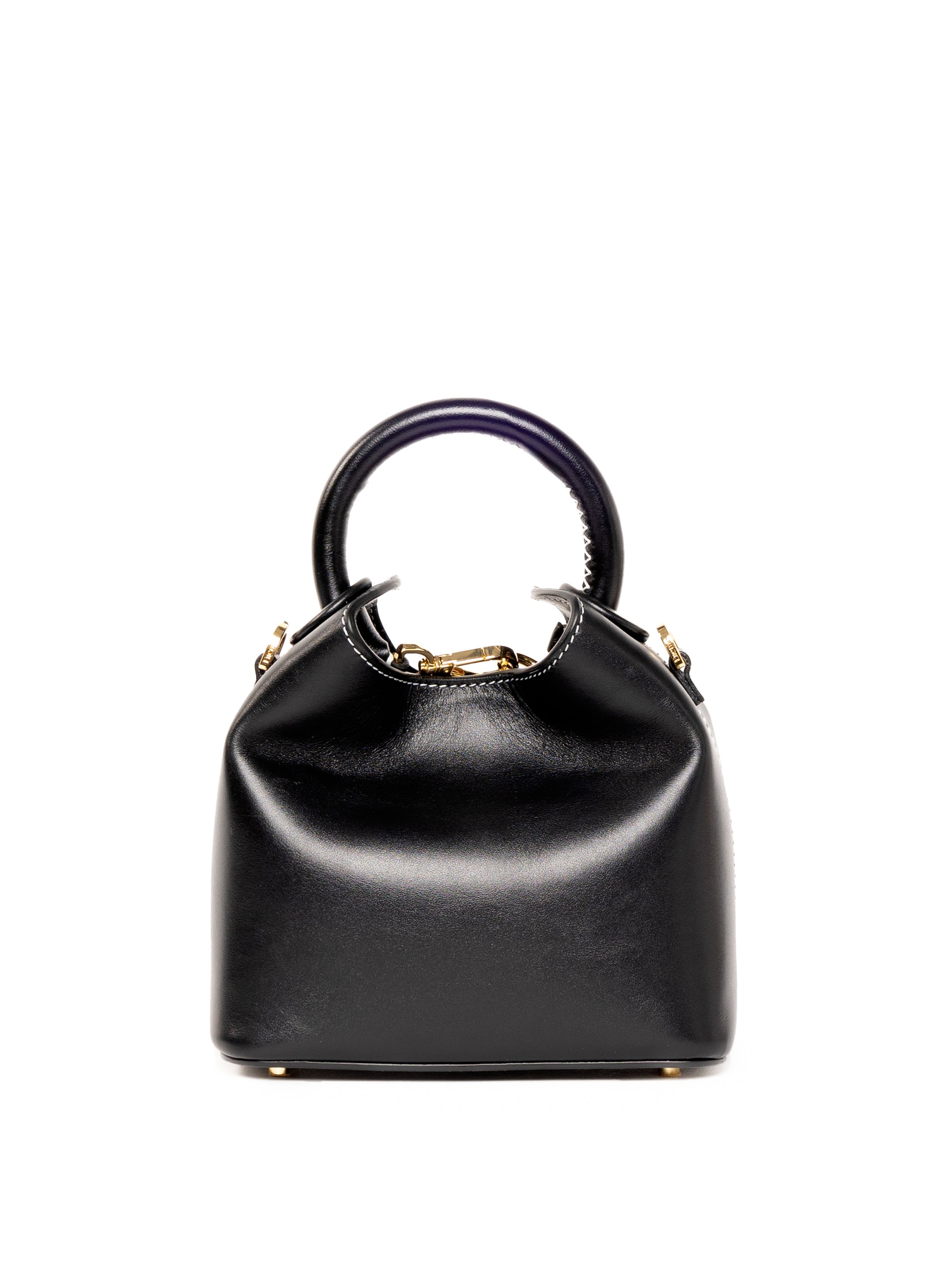 Madeleine Leather Black/White Stitching – Elleme 